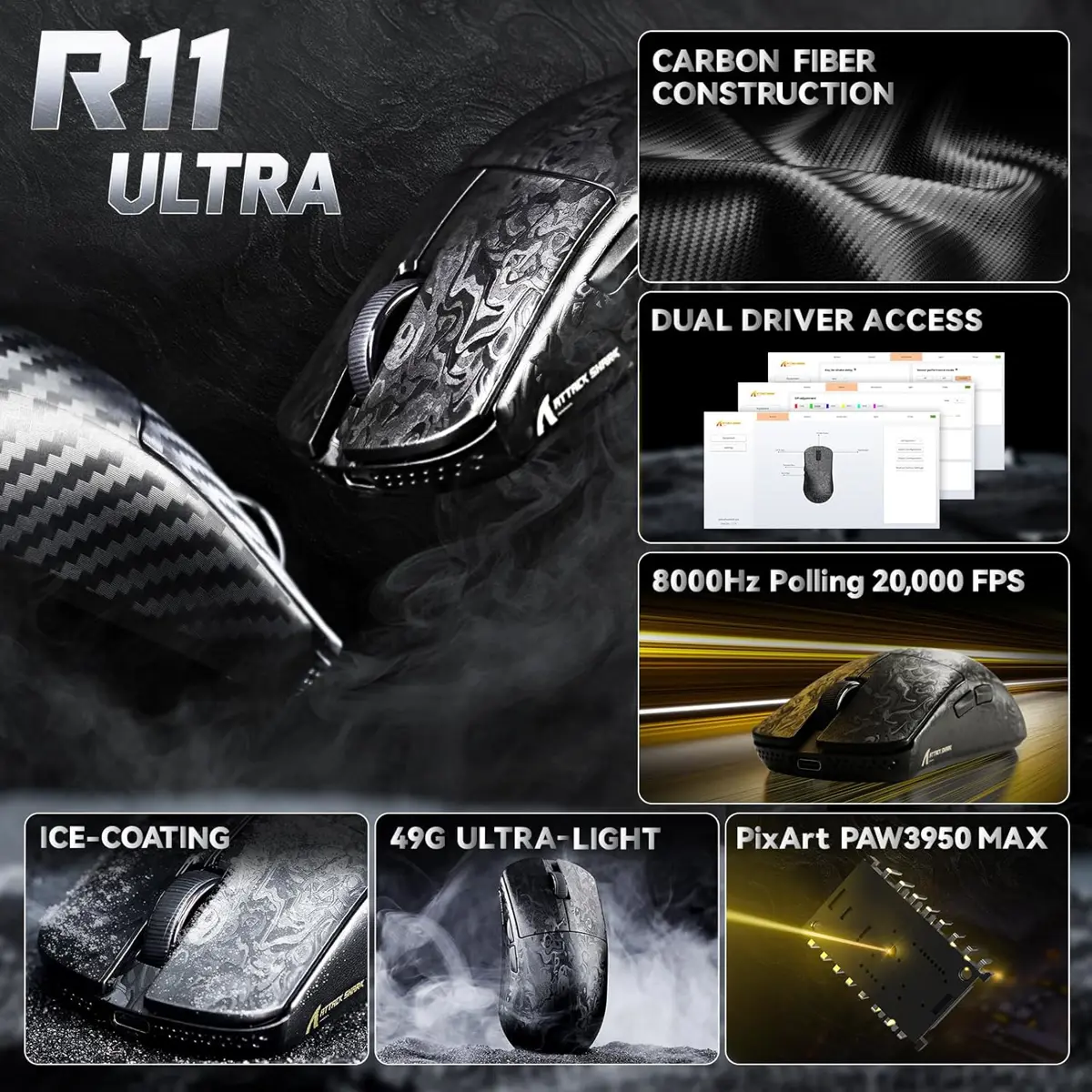 Attack Shark R11 Ultra Wireless Gaming Mouse - Image 2
