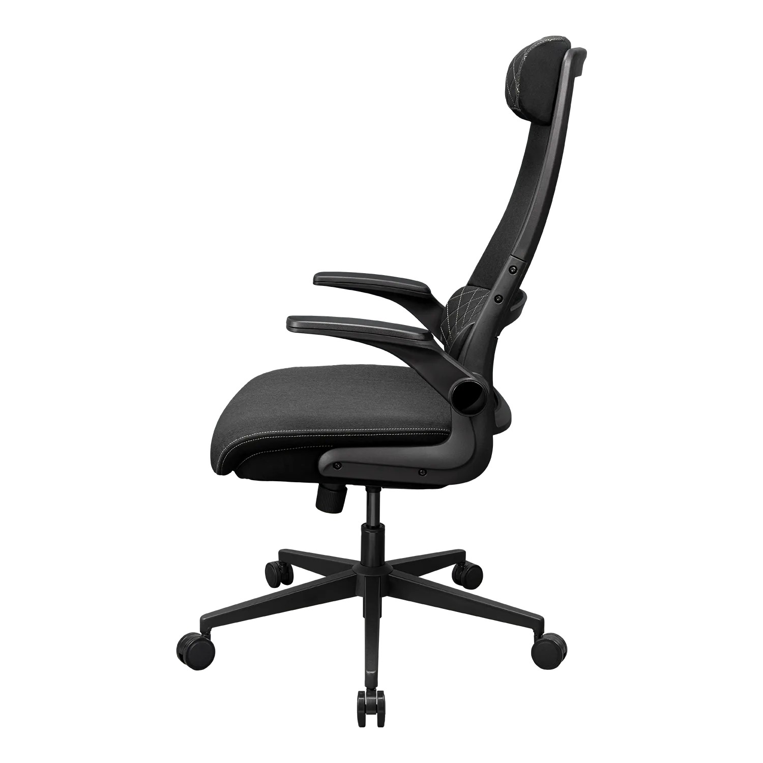 Cougar STRYDER Chair Linen Material, Adjustable Headrest, Multi-Density Foam Seat Ergonomically Contoured Lumbar Zone Black - Image 4