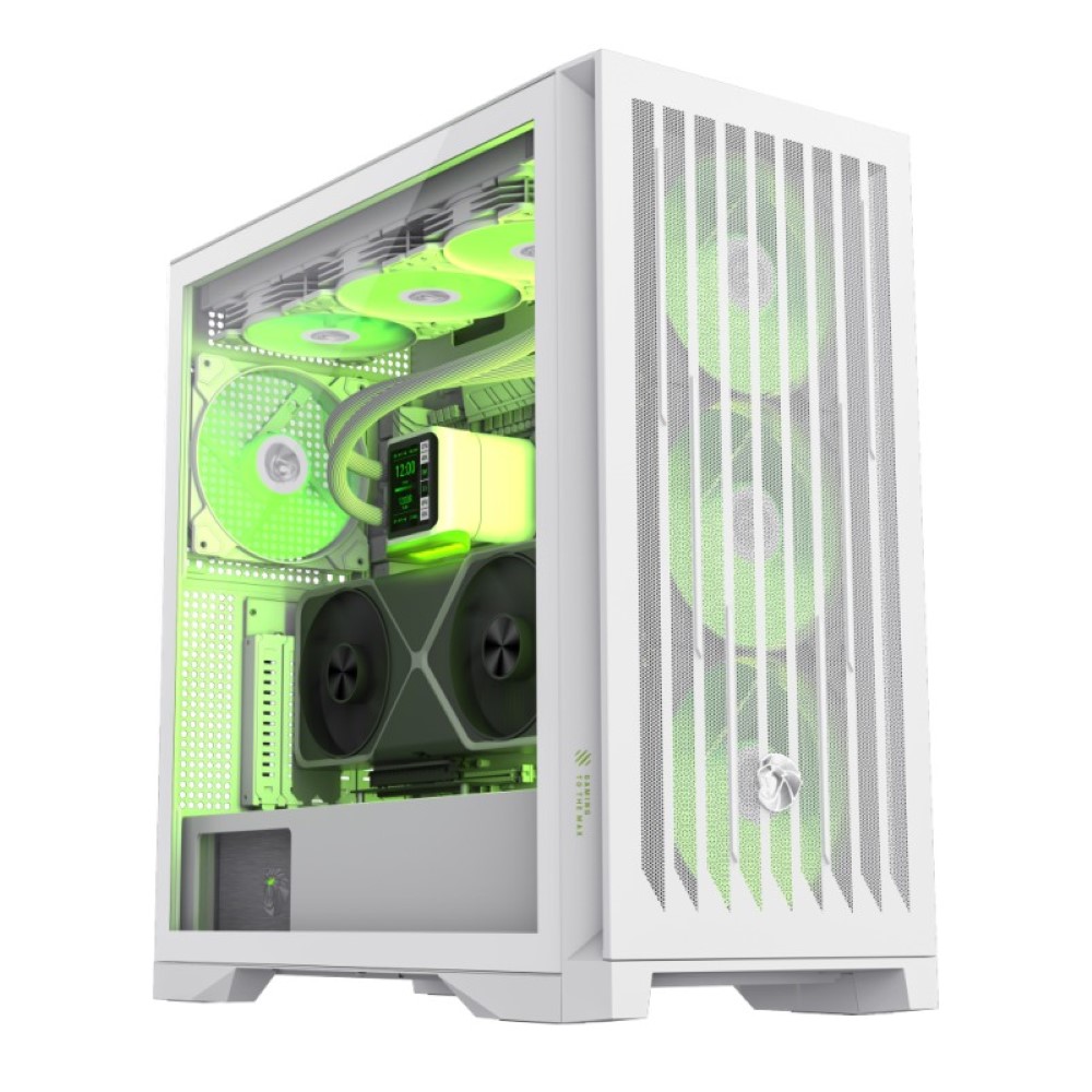 GameMax LEADER 2 HW Mid Tower Gaming Case - White - Image 2