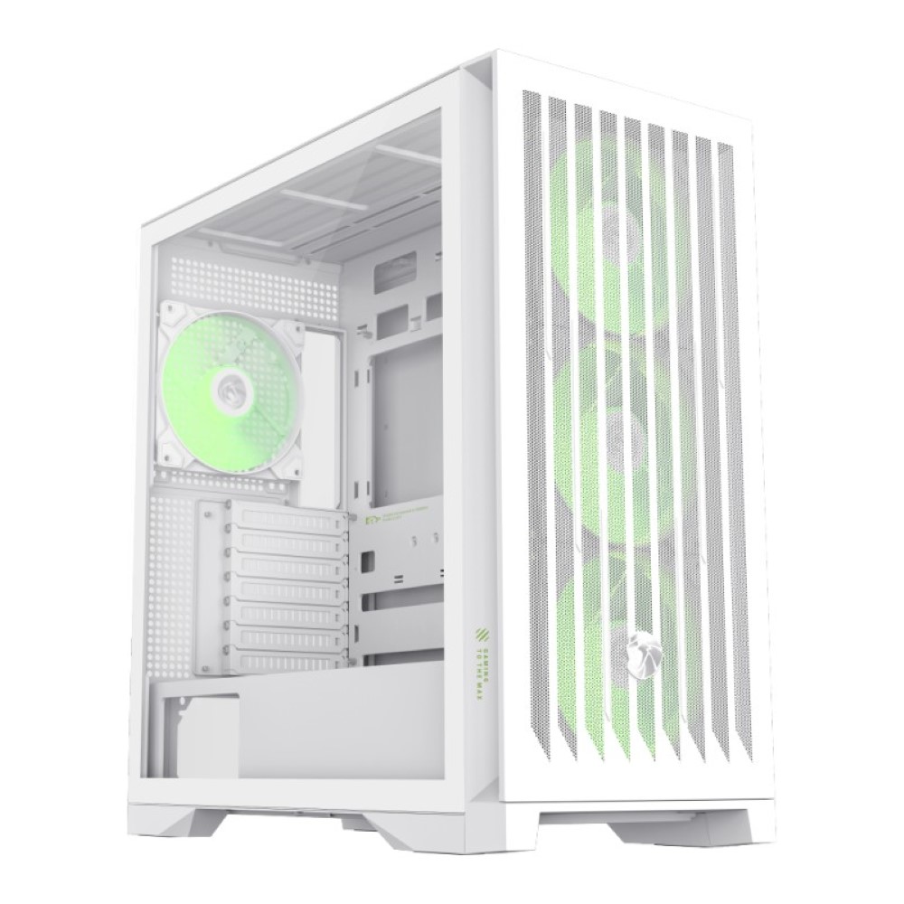 GameMax LEADER 2 HW Mid Tower Gaming Case - White - Image 3