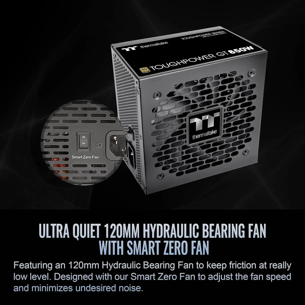 Thermaltake ToughPower GT 850W ATX 3.1 Standard Power Supply - 80 Plus Gold Efficiency, Fully Modular, Smart Zero Fan, Native 300W PCIe 5.1 Connector - Image 3